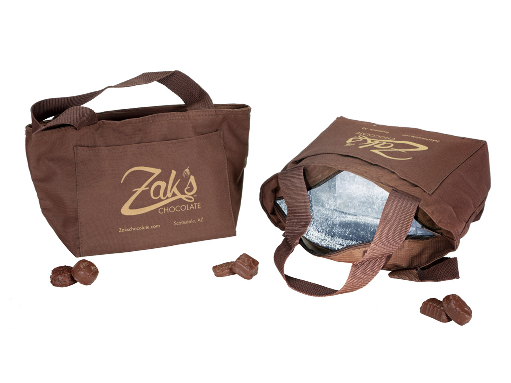 Zaks Chocolate Custom Printed Insulated Tote Food Bag Insulated